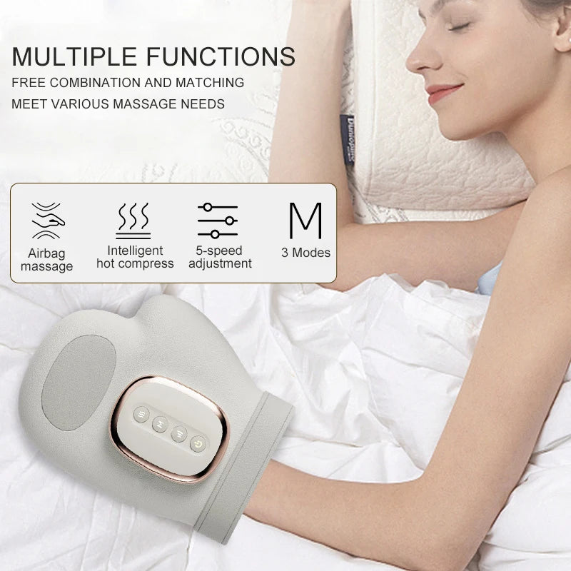 NEW Hand Massager with Airbag Compress Carpal Tunnel Wrist Finger Massagers Kneading Rollers Electric Portable Vibrating Gloves