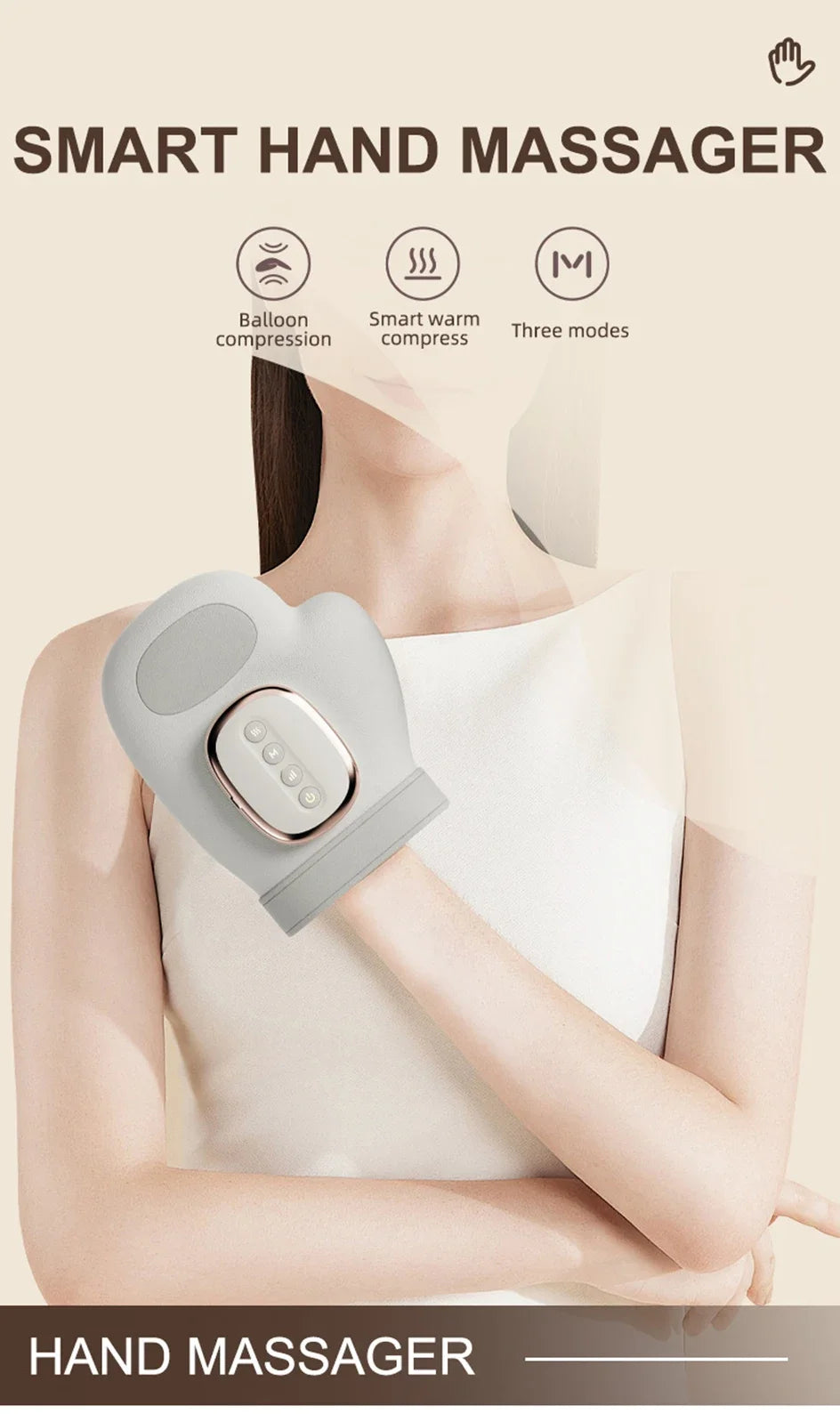 NEW Hand Massager with Airbag Compress Carpal Tunnel Wrist Finger Massagers Kneading Rollers Electric Portable Vibrating Gloves