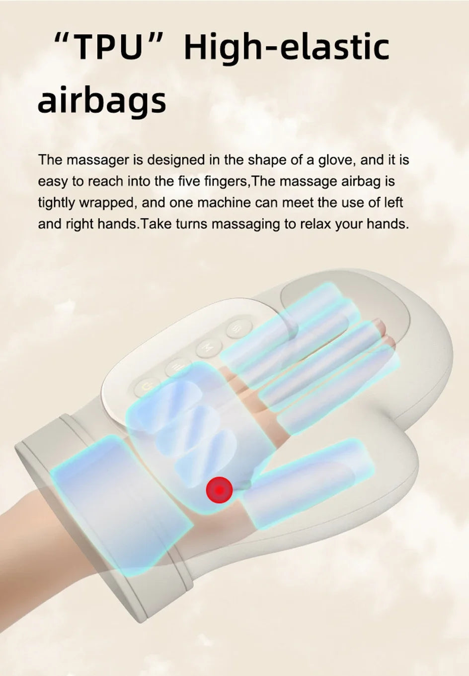 NEW Hand Massager with Airbag Compress Carpal Tunnel Wrist Finger Massagers Kneading Rollers Electric Portable Vibrating Gloves