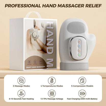 NEW Hand Massager with Airbag Compress Carpal Tunnel Wrist Finger Massagers Kneading Rollers Electric Portable Vibrating Gloves